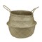 Northlight 15" Brown Seagrass Wide Belly Wicker Basket with Handles